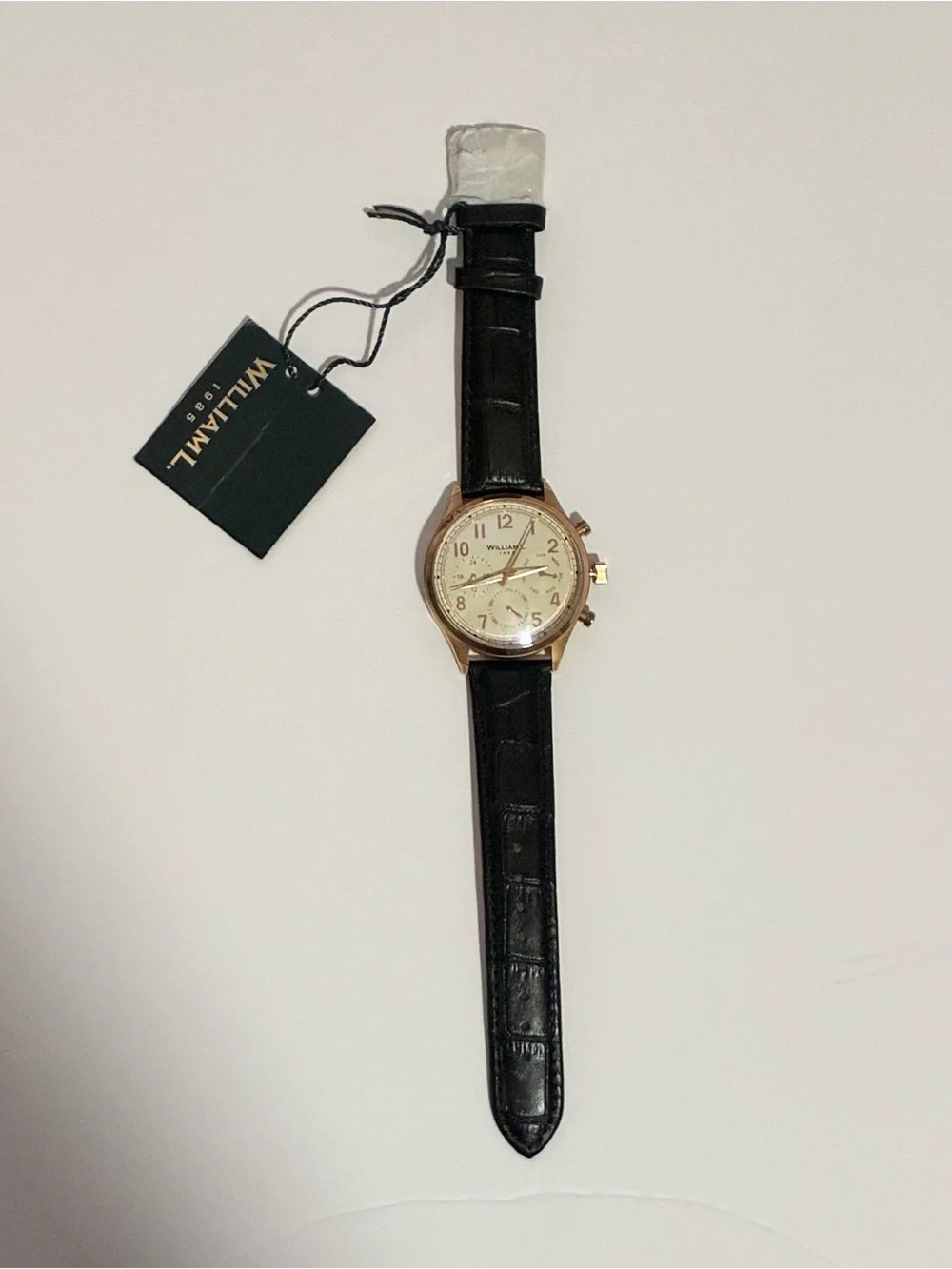 William L. 1985 Rose Gold Vintage Style Calendar Watch